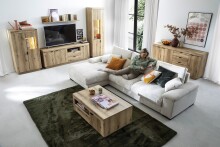Wohnwand >Delamar< (3-teilig) in Coast Evoke Eiche Dekor - 266x165x40 (BxHxT)