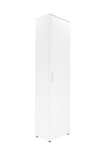 Garderobenschrank >Andy< 1 Tür, 5 Böden, in Weiß - 50x187x34cm (BxHxT)