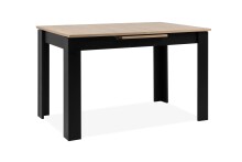 Kulissentisch >Birmingham< ausziehbar bis 165cm, in Artisan Eiche Dekor / Schwarz - 125/165x75x80cm (BxHxT)