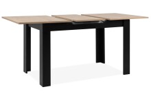 Kulissentisch >Birmingham< ausziehbar bis 165cm, in Artisan Eiche Dekor / Schwarz - 125/165x75x80cm (BxHxT)