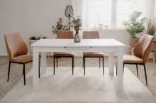Kulissentisch >Birmingham< ausziehbar bis 200cm, in Weiß - 160/200x75x80cm (BxHxT)