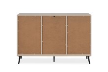 Sideboard >Arona< 2 Türen, 3 Schubladen, 4 Böden, in Sand / Schwarz - 135x90x38cm (BxHxT)