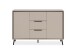 Sideboard >Arona< 2 Türen, 3 Schubladen, 4 Böden, in Sand / Schwarz - 135x90x38cm (BxHxT)