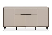 Sideboard >Arona< 4 Türen, 1 Schublade, 6 Böden, in Sand / Schwarz - 175x90x38cm (BxHxT)