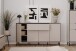 Sideboard >Arona< 4 Türen, 1 Schublade, 6 Böden, in Sand / Schwarz - 175x90x38cm (BxHxT)