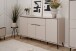 Sideboard >Arona< 4 Türen, 1 Schublade, 6 Böden, in Sand / Schwarz - 175x90x38cm (BxHxT)