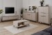 Highboard >Arona< 4 Türen, 2 Schubladen, 4 Böden, in Sand / Schwarz - 90x140x38cm (BxHxT)