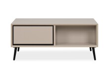 Couchtisch >Arona< 2 Schubladen, 2 Fächer, in Sand / Schwarz - 94x40x55cm (BxHxT)