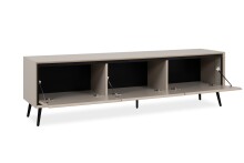 Lowboard >Arona< 3 Klappen, in Sand / Schwarz - 175x50x38cm (BxHxT)