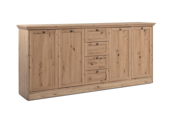 Anrichte >Timber< Landhaus, 4 Türen, 4 Schubladen, 4 Böden, in Artisan Eiche Dekor

 - 200x90x40cm (BxHxT)