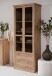 Vitrine >Timber< Landhaus, 2 Türen, 2 Schubladen, 3 Böden, in Artisan Eiche Dekor / Glas - 80x200x45cm (BxHxT)