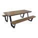 Garten-Essgruppe >Arezzo< in teaklook, Polywood - 200x75x177,5cm (BxHxT)