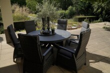 Gartentisch >Mojito Ceramic Negro< rund, Glaskeramik, Aluminium, anthrazit - 74x150 (HxD)