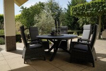 Gartentisch >Mojito Ceramic Negro< rund, Glaskeramik, Aluminium, anthrazit - 74x150 (HxD)