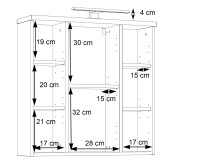 Badezimmerspiegelschrank >Veris< LED-Beleuchtung, Spiegel, Sonoma Eiche Dekor - 68,6x68,1x20cm (B/H/T)