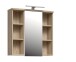Badezimmerspiegelschrank >Veris< LED-Beleuchtung, Spiegel, Sonoma Eiche Dekor - 68,6x68,1x20cm (B/H/T)