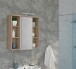 Badezimmerspiegelschrank >Veris< LED-Beleuchtung, Spiegel, Sonoma Eiche Dekor - 68,6x68,1x20cm (B/H/T)
