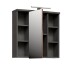 Badezimmerspiegelschrank >Veris< LED-Beleuchtung, Spiegel, Betonoptik grau - 68,6x68,1x20cm (B/H/T)