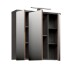 Badezimmerspiegelschrank >Veris< LED-Beleuchtung, Spiegel, Betonoptik grau - 68,6x68,1x20cm (B/H/T)