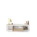 Lowboard >Siena< 2 Türen, 1 Schub, Weiss Lack matt, Cadiz Eiche Dekor - 180x58x50 BxHxT