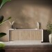 Sideboard >Siena< 4 Türen, Soft-Close, Cashmere / Eiche Dekor - 207x80x50 (BxHxT)