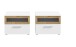 Nachtkommode >MAYACUS< 2er Set, 1 Schublade, 1 Fach, weiß, Eiche Dekor - 52x40,8x41,3cm BxHxT