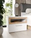 Nachtkommode >MAYACUS< 2er Set, 1 Schublade, 1 Fach, weiß, Eiche Dekor - 52x40,8x41,3cm BxHxT