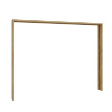 Schwebetürenschrank >MAYACUS< LED, 3 Stangen, 3 Böden, weiß, Eiche Dekor - 280,6x215,9x63cm B/H/T