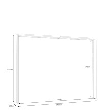 Schwebetürenschrank >MAYACUS< LED, 3 Stangen, 3 Böden, weiß, Eiche Dekor - 280,6x215,9x63cm B/H/T