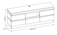 Lowboard >CAMPANIA< 2 Türen, 1 Schub, 1 Fach, Alpinweiß / Anthrazit - 180x68x45cm (BxHxT)