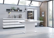 Kommode >CAMPANIA<  4 Türen, 2 Schübe, Alpinweiß / Anthrazit - 200x93x45cm (BxHxT)