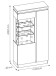 Glasvitrine >CAMPANIA< 2 Türen, 5 Böden, Alpinweiß / Anthrazit Dekor - 104x200x40cm (BxHxT)