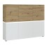 Highboard >LUCI< 6 Türen, Beleuchtung, weiß/Artisan Eiche Dekor - 165x132x40cm BxHxT