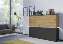 Highboard >LUCI< 6 Türen, Beleuchtung, Artisan...