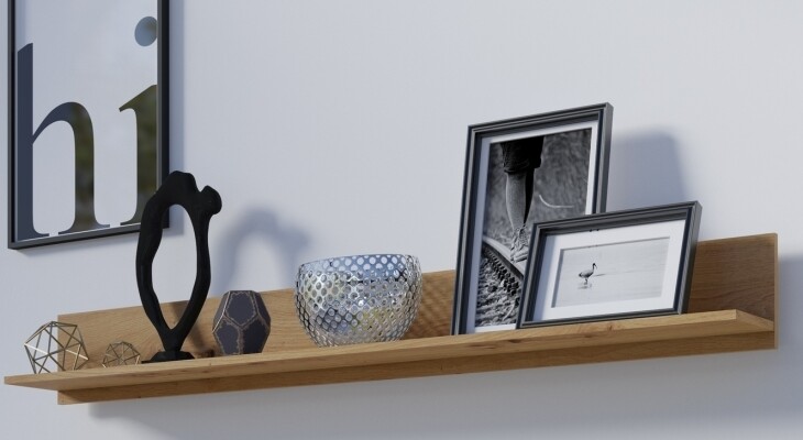 Wandboard >LUCI< in Artisan Eiche Dekor - 160x20x20cm (BxHxT)