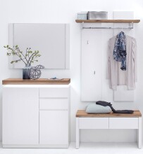 Garderoben-Set >Lisa< (4-teilig) in weiss / Eiche -...
