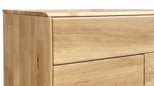 Kommode >KM-0662< 2 Türen, 1 Schub, 1 Boden, Wildeiche massiv - 100x89x40cm (BxHxT)