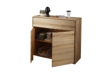 Kommode >KM-0662< 2 Türen, 1 Schub, 1 Boden, Kernbuche massiv - 100x89x40cm (BxHxT