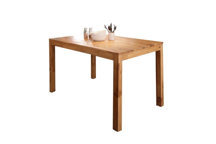 Esstisch >TI-0650< in Wildeiche massiv geölt - 140x75x85cm (BxHxT)