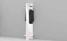 Kompaktgarderobe >Anzio< in Weiß Hochglanz - 50x191x35cm (BxHxT)