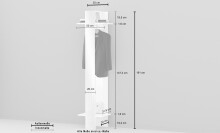Kompaktgarderobe >Anzio< in Weiß Hochglanz - 50x191x35cm (BxHxT)