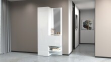 Kompaktgarderobe >Anzio< in Weiß Hochglanz -...