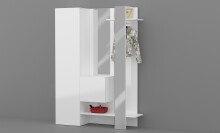 Kompaktgarderobe >Anzio< in Weiß Hochglanz - 140x191x35cm (BxHxT)