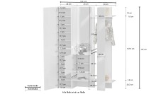 Kompaktgarderobe >Anzio< in Weiß Hochglanz - 140x191x35cm (BxHxT)