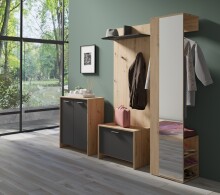 Schuhkommode >BEN< in Eiche-Optik/Anthrazit 63 x 83...
