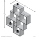 Wandregal >LAURIO 2< in Matera - 81,2x94,3x15,7cm (BxHxT)
