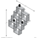 Wandregal >LAURIO 3< in Eiche Dekor - 94,5x120,8x15,7cm (BxHxT)