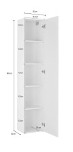 Anbauschrank >Benevent< in Anthrazit matt - 40x180x30cm (BxHxT)