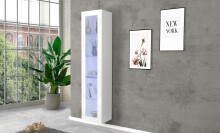 Vitrine >Benevent< in Weiß Hochglanz - 40x180x30cm (BxHxT)