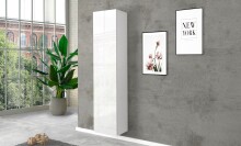 Anbauschrank >Benevent< in Weiß Hochglanz - 40x180x30cm (BxHxT)